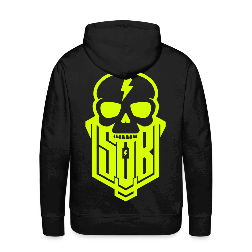SPOD Männer Premium Hoodie Schwarz / S Skullgang Neongelb BACKPRINT Premium Hoodie E-Bike-Community