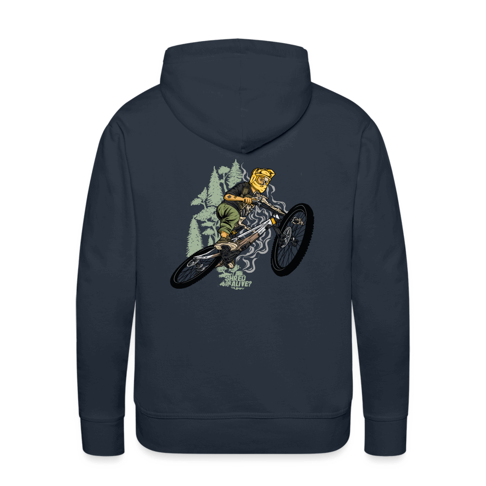 SPOD Männer Premium Hoodie Shred or Alive Jumper (Back) - Men’s Premium Hoodie E-Bike-Community