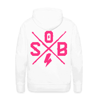 SPOD Männer Premium Hoodie weiß / S Cross - Neonpink -Premium Hoodie E-Bike-Community