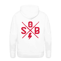 SPOD Männer Premium Hoodie weiß / S Cross - Redline - Premium Hoodie E-Bike-Community