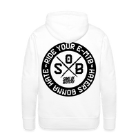SPOD Männer Premium Hoodie Weiß / S "Haters"- SONS OF BATTERY - Men’s Premium Hoodie E-Bike-Community