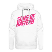 SPOD Männer Premium Hoodie weiß / S Signature - Neonpink - Premium Hoodie E-Bike-Community