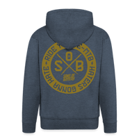 SPOD Männer Premium Kapuzenjacke Jeansblau / S Haters - Gold - Sons of Battery -Männer Premium Kapuzenjacke E-Bike-Community
