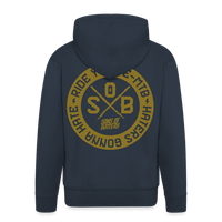 SPOD Männer Premium Kapuzenjacke Navy / S Haters - Gold - Sons of Battery -Männer Premium Kapuzenjacke E-Bike-Community