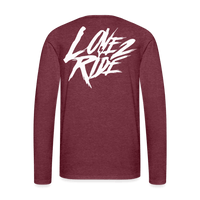 SPOD Männer Premium Langarmshirt Bordeauxrot meliert / S Love 2 Ride / ❤️Männer Premium Langarmshirt E-Bike-Community