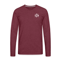SPOD Männer Premium Langarmshirt Bordeauxrot meliert / S SOB CROSS PREMIUM LONGSLEEVE E-Bike-Community
