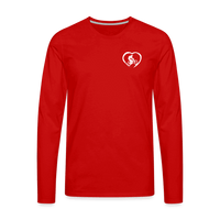 SPOD Männer Premium Langarmshirt Rot / S Love 2 Ride / ❤️Männer Premium Langarmshirt E-Bike-Community