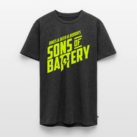 SPOD Männer Premium T-Shirt | Spreadshirt 812 Anthrazit meliert / S 3B - BIKES BEER BUDDIES - Neongelb - SONS OF BATTERY Premium E-Bike-Community