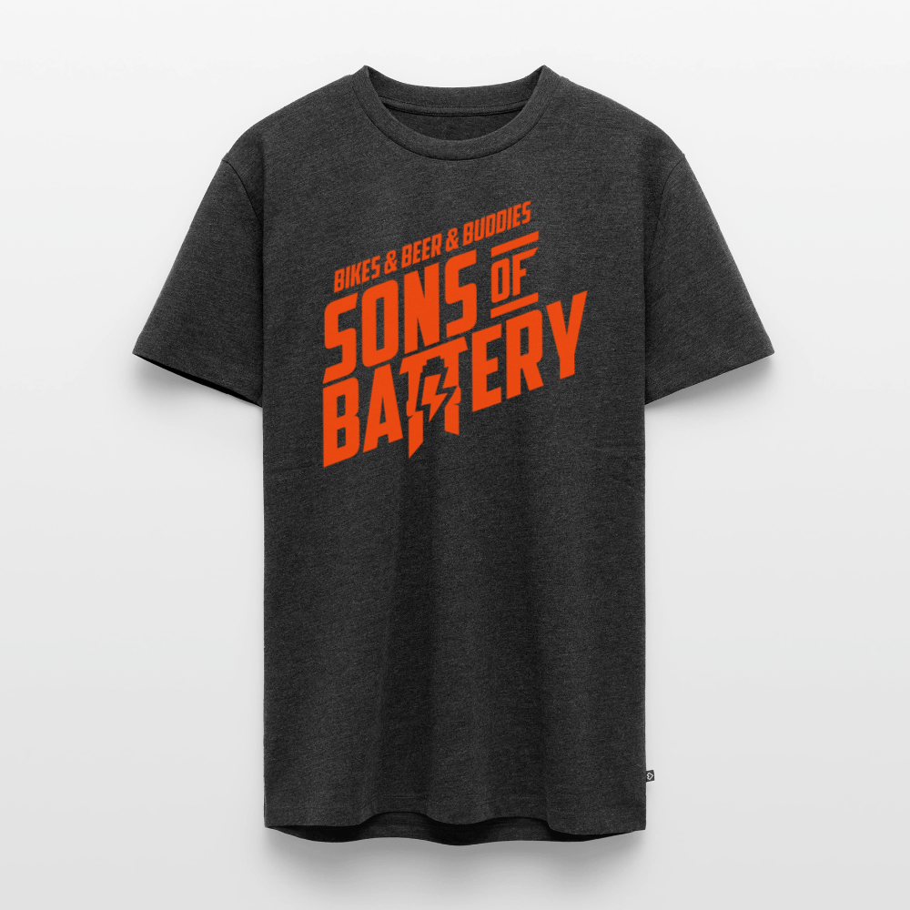 SPOD Männer Premium T-Shirt | Spreadshirt 812 Anthrazit meliert / S Bike Beer & Buddies - Neonorange - Männer Premium T-Shirt E-Bike-Community