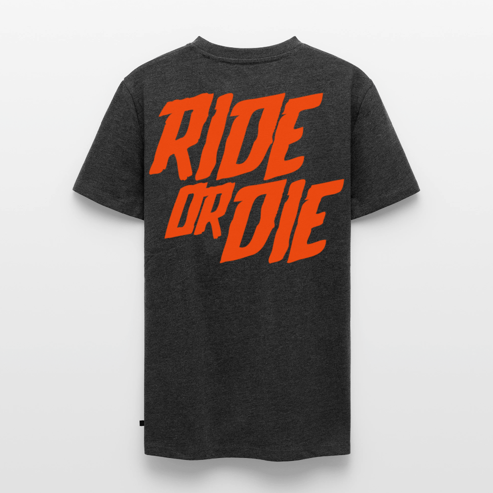SPOD Männer Premium T-Shirt | Spreadshirt 812 Anthrazit meliert / S Ride or Die - Neonorange - Männer Premium T-Shirt E-Bike-Community