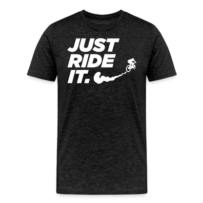 SPOD Männer Premium T-Shirt | Spreadshirt 812 Anthrazit / S Just Ride it - Männer Premium T-Shirt E-Bike-Community
