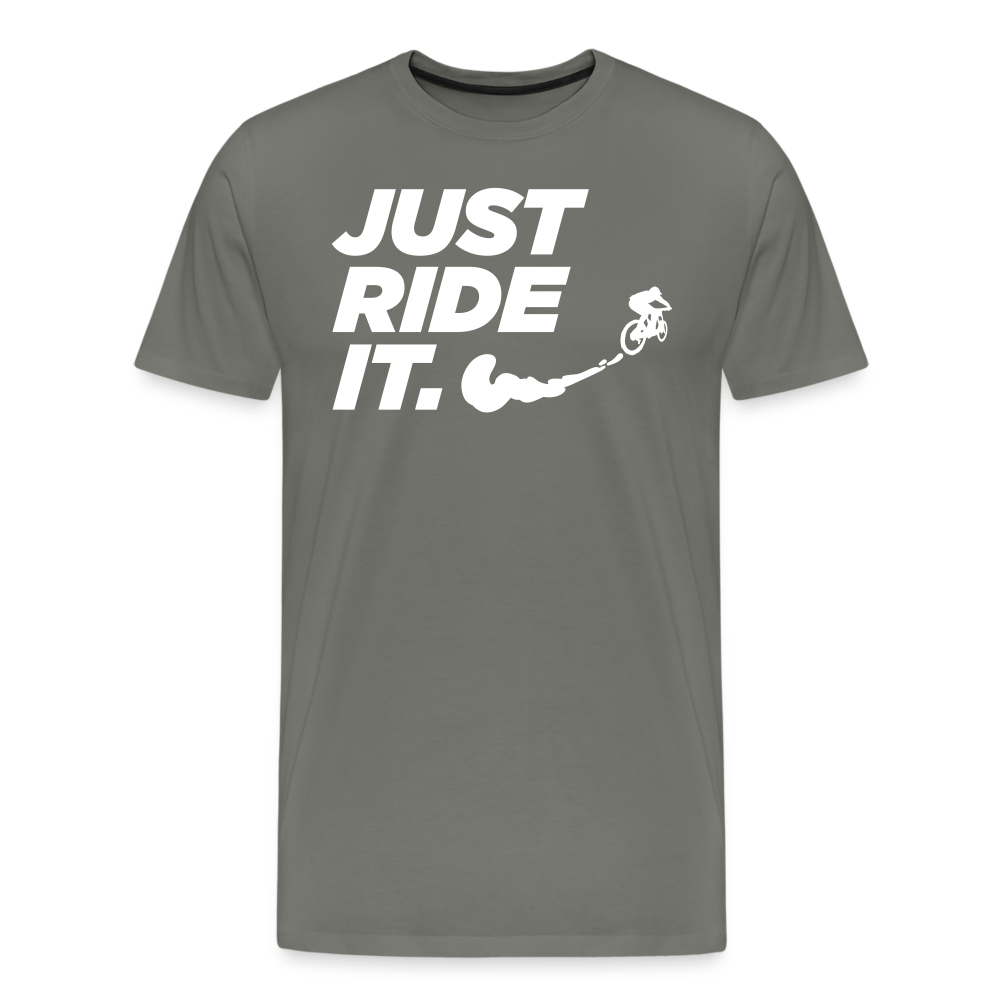 SPOD Männer Premium T-Shirt | Spreadshirt 812 Asphalt / S Just Ride it - Männer Premium T-Shirt E-Bike-Community