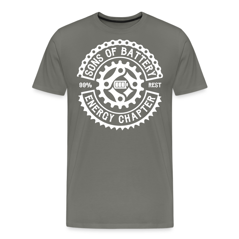 SPOD Männer Premium T-Shirt | Spreadshirt 812 Asphalt / S Original - Sons of Battery Logo - (DTF) Männer Premium T-Shirt E-Bike-Community