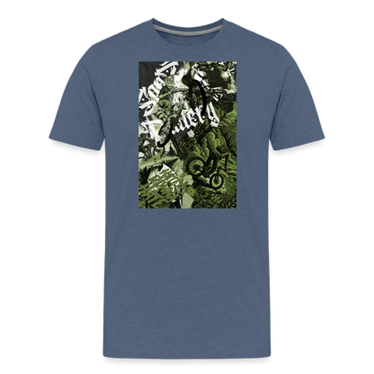 SPOD Männer Premium T-Shirt | Spreadshirt 812 Blau meliert / S Collage - Männer Premium T-Shirt E-Bike-Community
