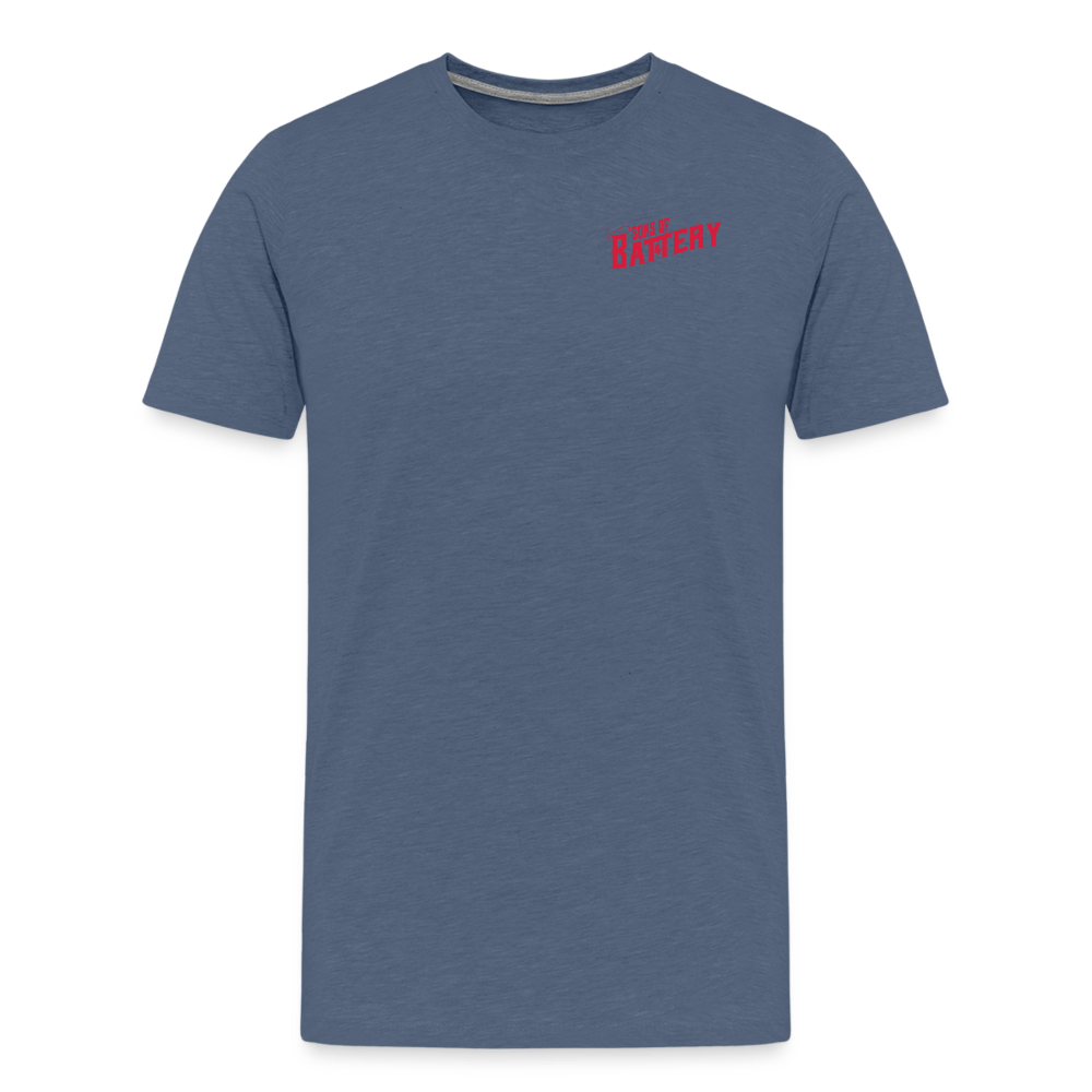 SPOD Männer Premium T-Shirt | Spreadshirt 812 Blau meliert / S Oldschool - Männer Premium T-Shirt E-Bike-Community
