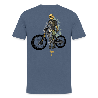 SPOD Männer Premium T-Shirt | Spreadshirt 812 Blau meliert / S Shred or Alive - Männer Premium T-Shirt E-Bike-Community