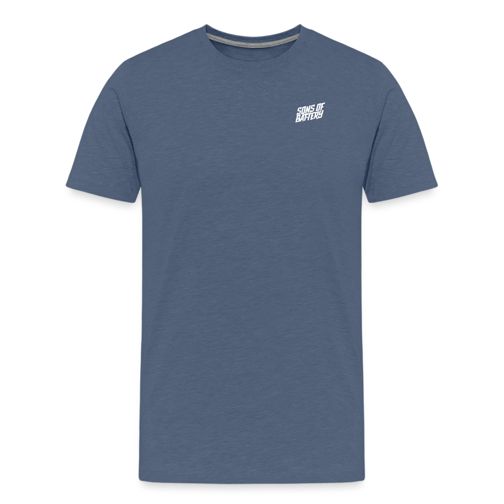 SPOD Männer Premium T-Shirt | Spreadshirt 812 Blau meliert / S SONS (2 Seiten) - Männer Premium T-Shirt E-Bike-Community