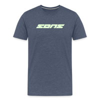 SPOD Männer Premium T-Shirt | Spreadshirt 812 Blau meliert / S SONS - Glow in the Dark - Männer Premium T-Shirt E-Bike-Community