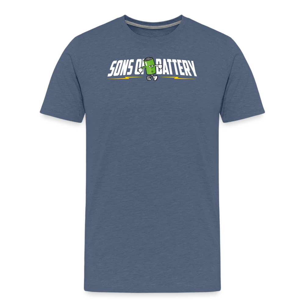 SPOD Männer Premium T-Shirt | Spreadshirt 812 Blau meliert / S Sons of Battery B-Boy Männer Premium T-Shirt E-Bike-Community