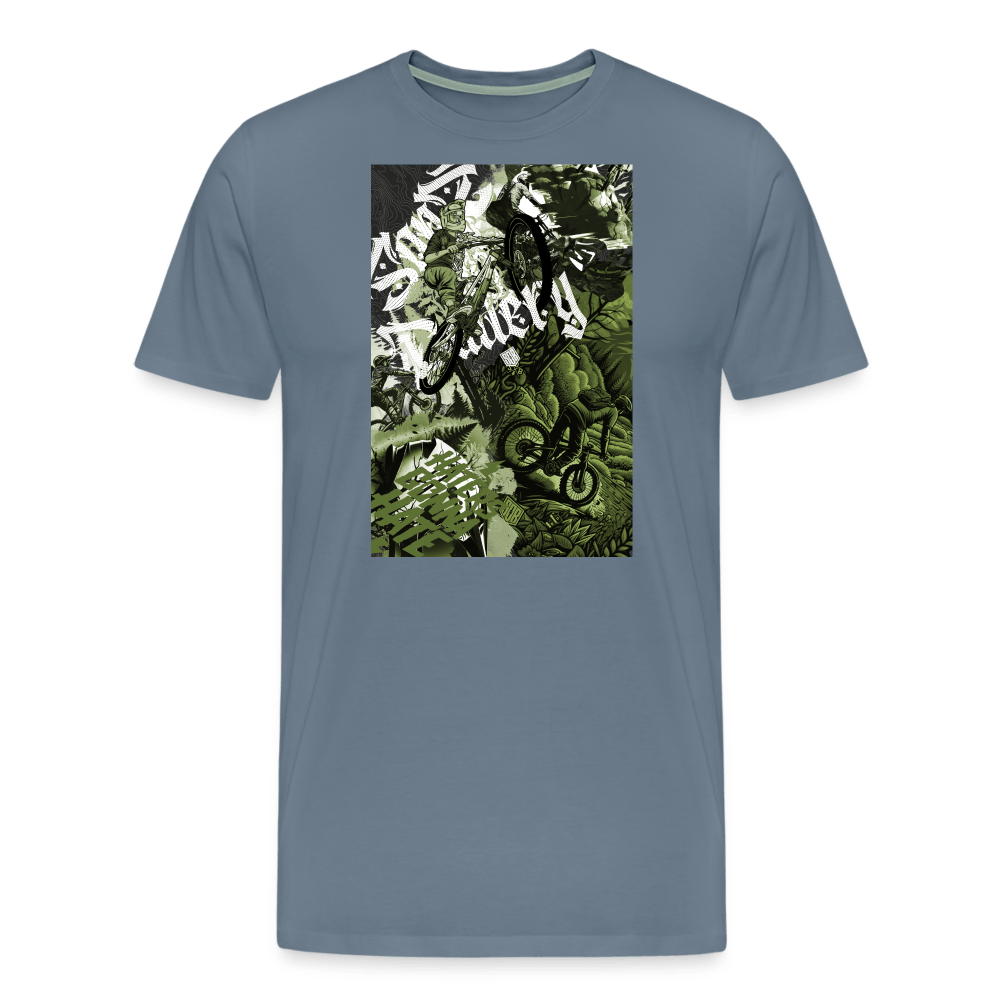 SPOD Männer Premium T-Shirt | Spreadshirt 812 Blaugrau / S Collage - Männer Premium T-Shirt E-Bike-Community