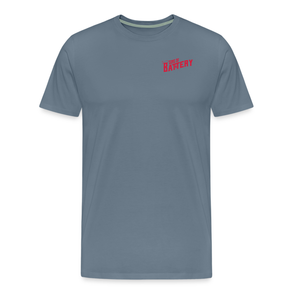 SPOD Männer Premium T-Shirt | Spreadshirt 812 Blaugrau / S Oldschool - Männer Premium T-Shirt E-Bike-Community