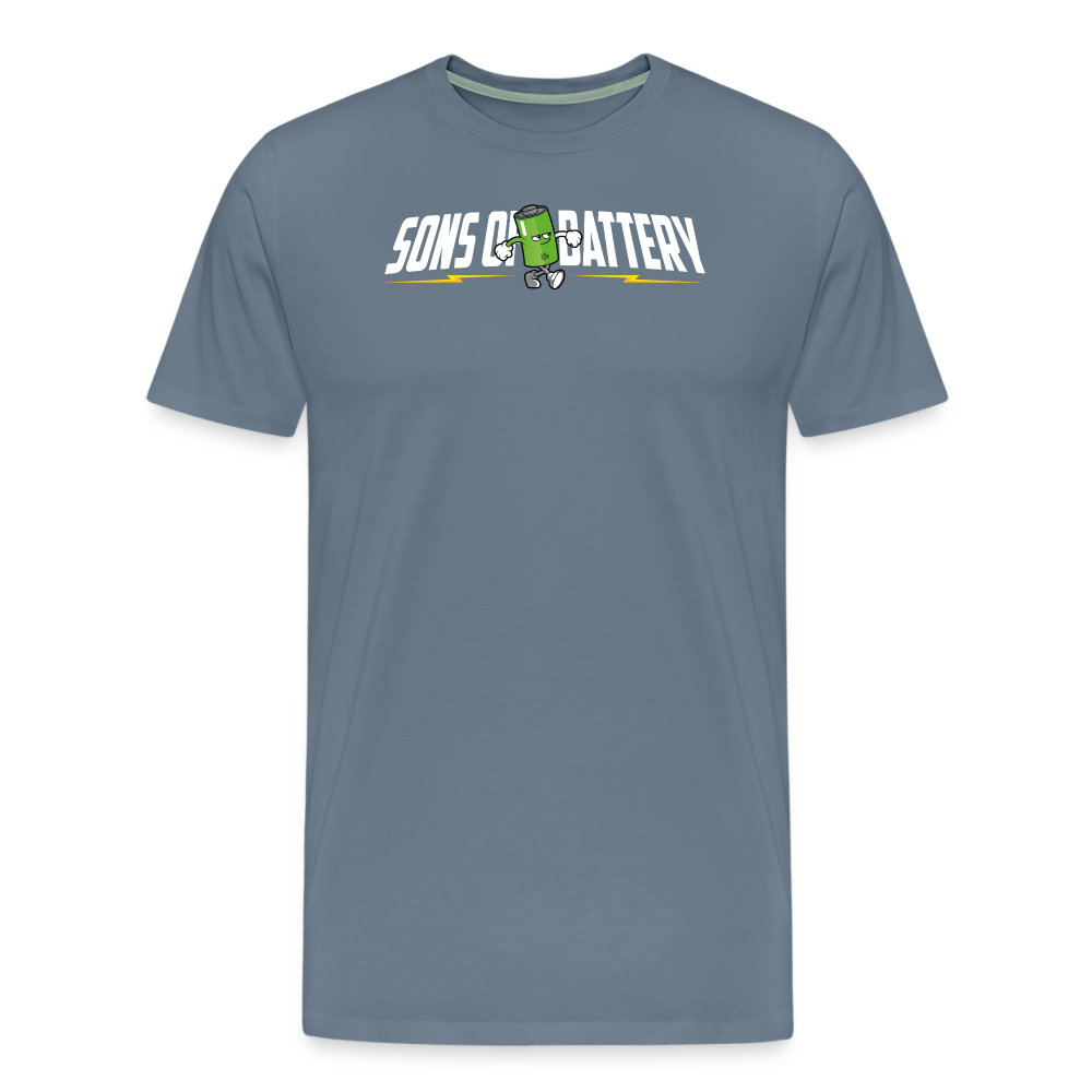 SPOD Männer Premium T-Shirt | Spreadshirt 812 Blaugrau / S Sons of Battery B-Boy Männer Premium T-Shirt E-Bike-Community
