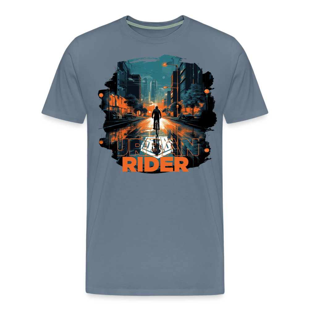 SPOD Männer Premium T-Shirt | Spreadshirt 812 Blaugrau / S Urban Rider - Männer Premium T-Shirt E-Bike-Community