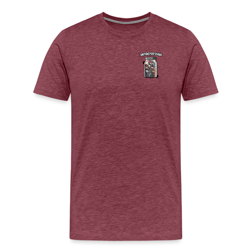 SPOD Männer Premium T-Shirt | Spreadshirt 812 Bordeauxrot meliert / S Antidepressiva - Männer Premium T-Shirt E-Bike-Community