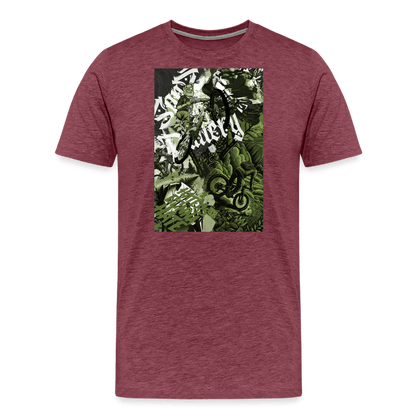 SPOD Männer Premium T-Shirt | Spreadshirt 812 Bordeauxrot meliert / S Collage - Männer Premium T-Shirt E-Bike-Community