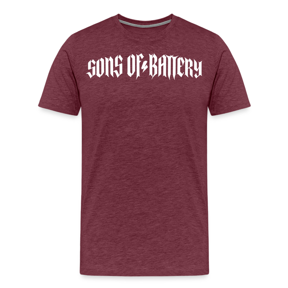 SPOD Männer Premium T-Shirt | Spreadshirt 812 Bordeauxrot meliert / S Rough - Männer Premium T-Shirt E-Bike-Community