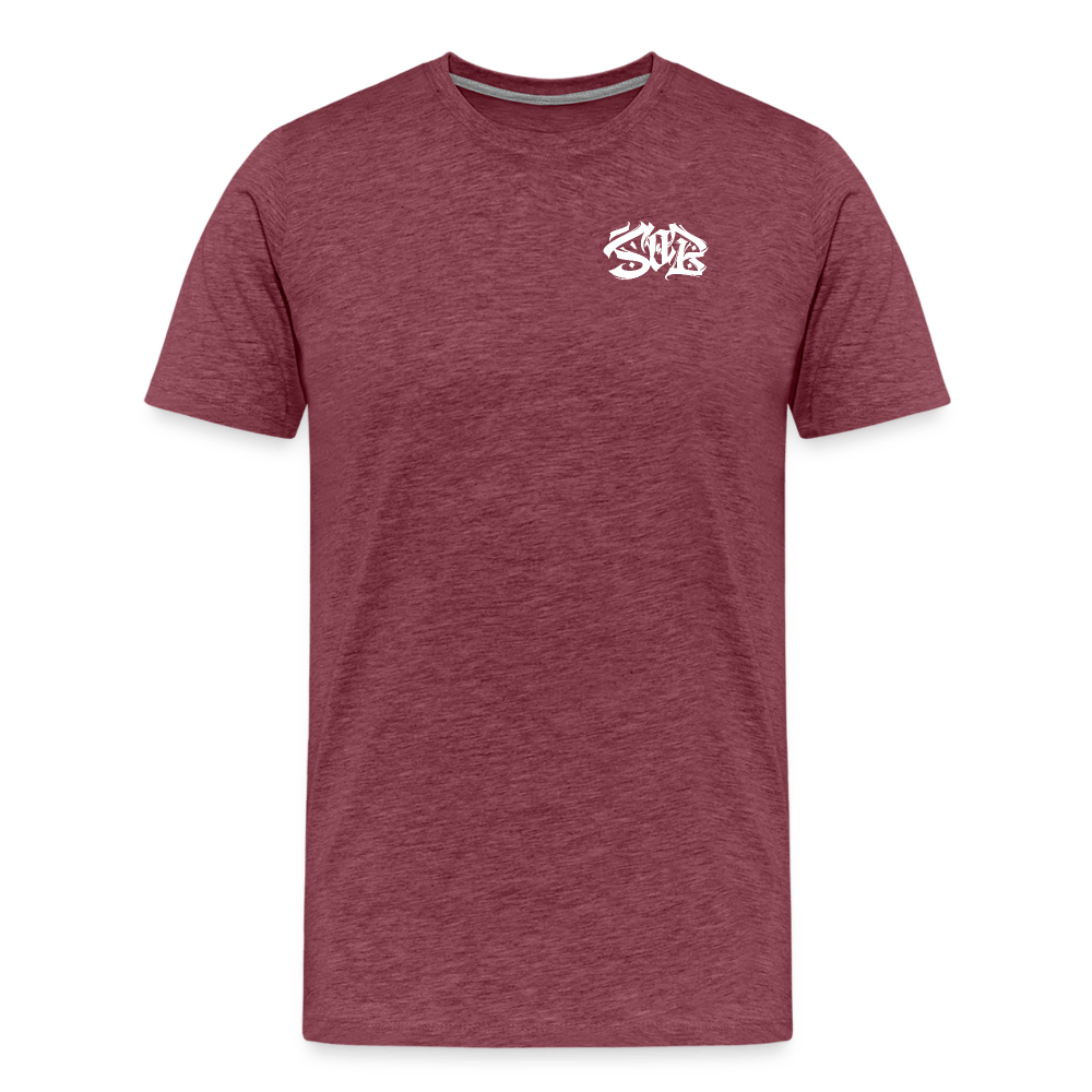 SPOD Männer Premium T-Shirt | Spreadshirt 812 Bordeauxrot meliert / S Shred or Alive - Brush E-Bike-Community