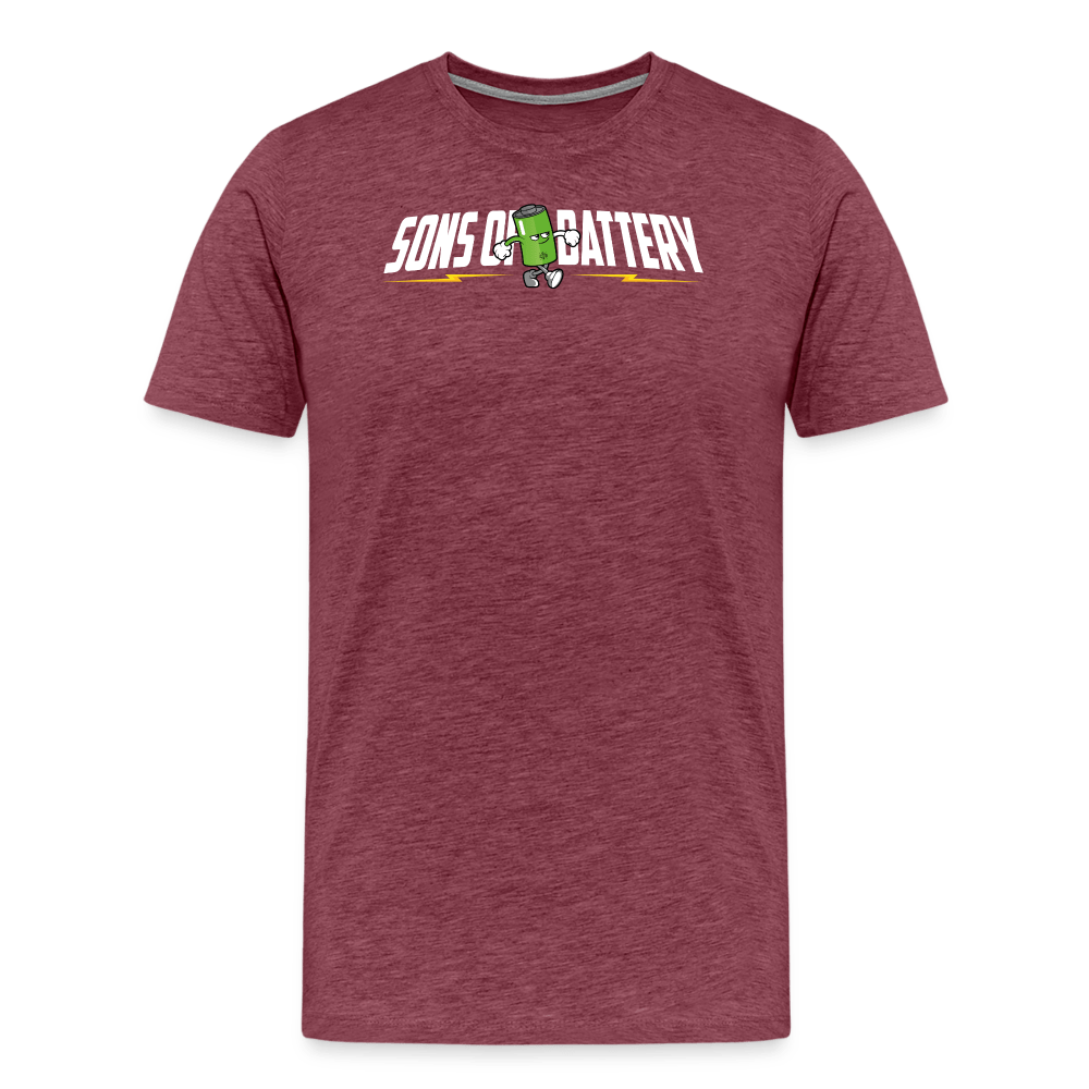 SPOD Männer Premium T-Shirt | Spreadshirt 812 Bordeauxrot meliert / S Sons of Battery B-Boy Männer Premium T-Shirt E-Bike-Community