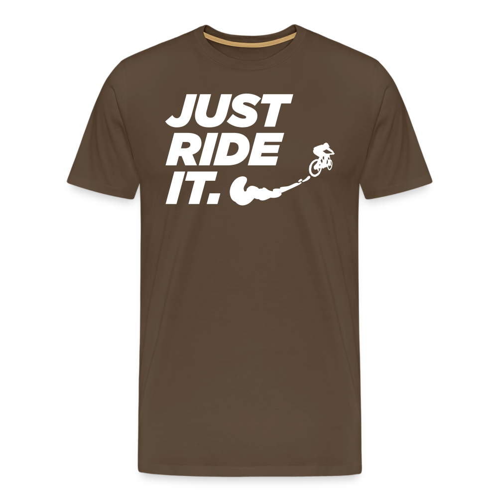SPOD Männer Premium T-Shirt | Spreadshirt 812 Edelbraun / S Just Ride it - Männer Premium T-Shirt E-Bike-Community