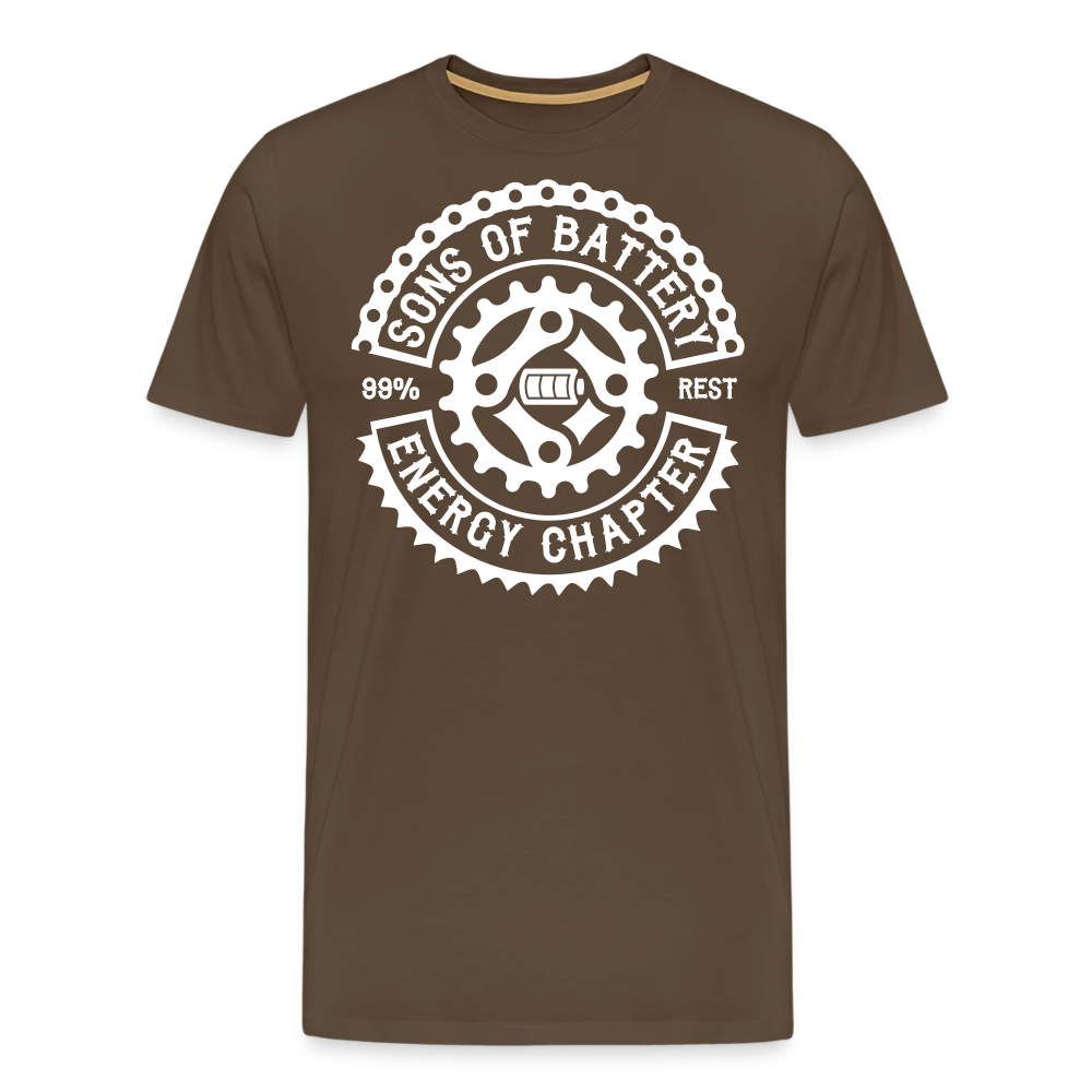 SPOD Männer Premium T-Shirt | Spreadshirt 812 Edelbraun / S Original - Sons of Battery Logo - (DTF) Männer Premium T-Shirt E-Bike-Community