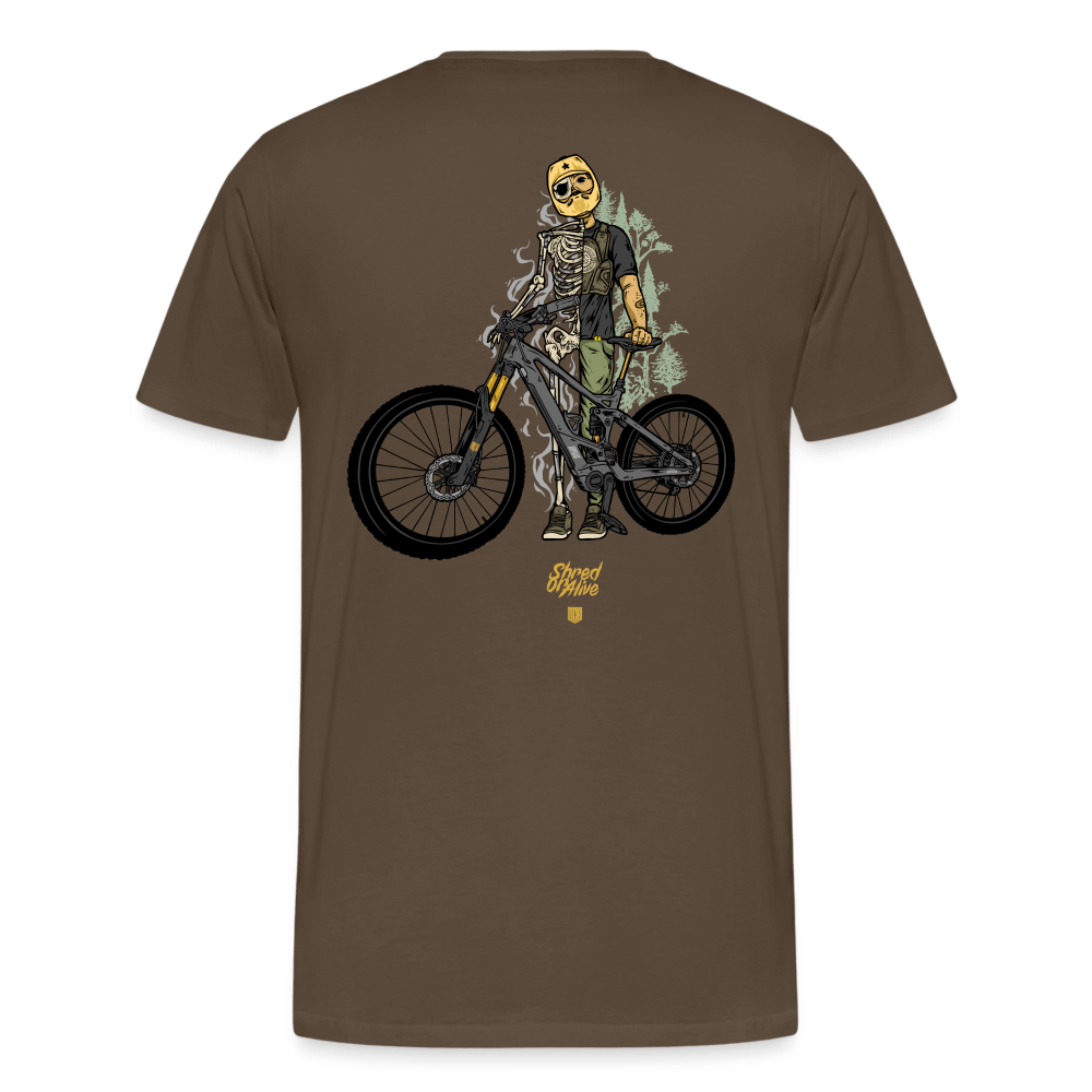 SPOD Männer Premium T-Shirt | Spreadshirt 812 Edelbraun / S Shred or Alive - Männer Premium T-Shirt E-Bike-Community