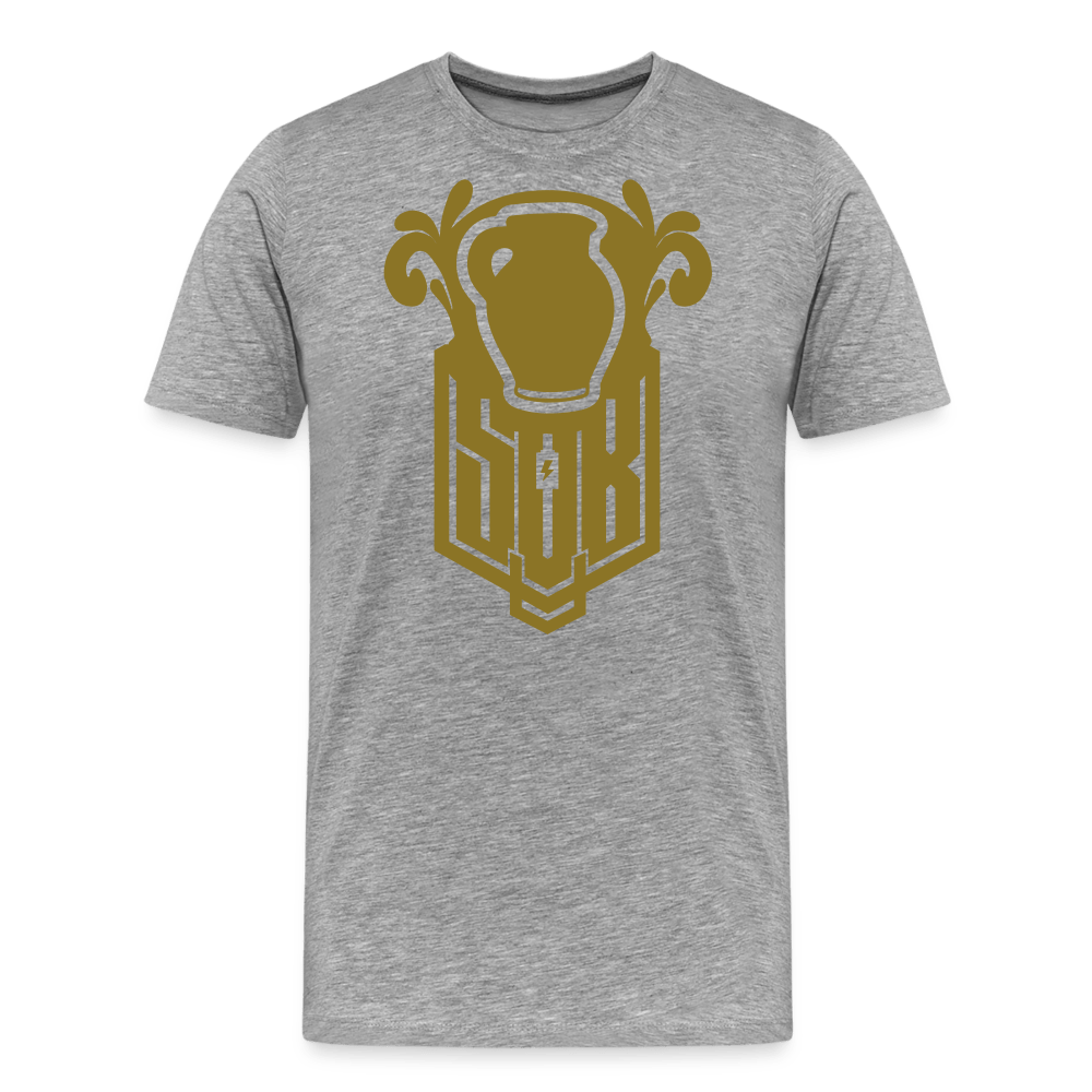 SPOD Männer Premium T-Shirt | Spreadshirt 812 Grau meliert / S Bembel - Gold - Premium T-Shirt E-Bike-Community