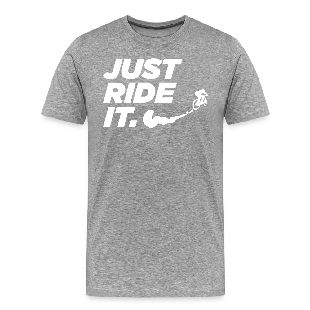 SPOD Männer Premium T-Shirt | Spreadshirt 812 Grau meliert / S Just Ride it - Männer Premium T-Shirt E-Bike-Community