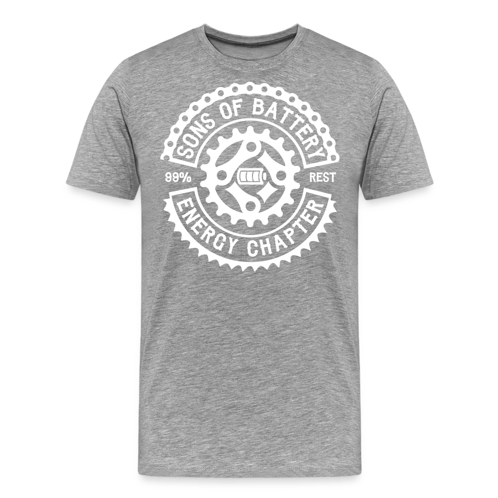 SPOD Männer Premium T-Shirt | Spreadshirt 812 Grau meliert / S Original - Sons of Battery Logo - (DTF) Männer Premium T-Shirt E-Bike-Community