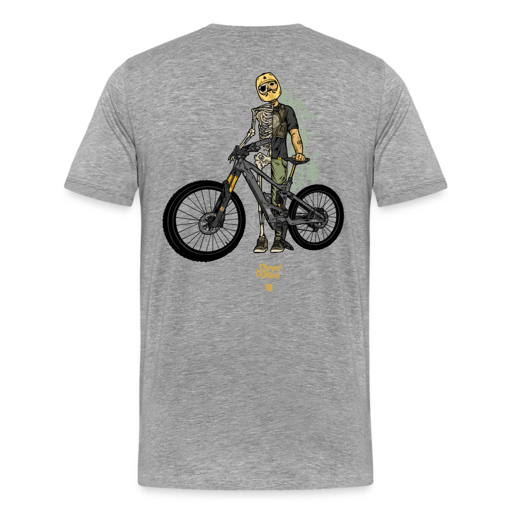 SPOD Männer Premium T-Shirt | Spreadshirt 812 Grau meliert / S Shred or Alive - Männer Premium T-Shirt E-Bike-Community