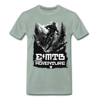 SPOD Männer Premium T-Shirt | Spreadshirt 812 Graugrün / S EMTB ADVENTURE - Männer Premium T-Shirt E-Bike-Community
