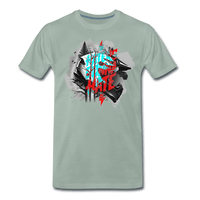 SPOD Männer Premium T-Shirt | Spreadshirt 812 Graugrün / S Haters gonna Hate - Fullface Männer Premium T-Shirt E-Bike-Community