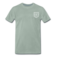 SPOD Männer Premium T-Shirt | Spreadshirt 812 Graugrün / S SONS OF BATTERY - SOB Outline E-Bike-Community