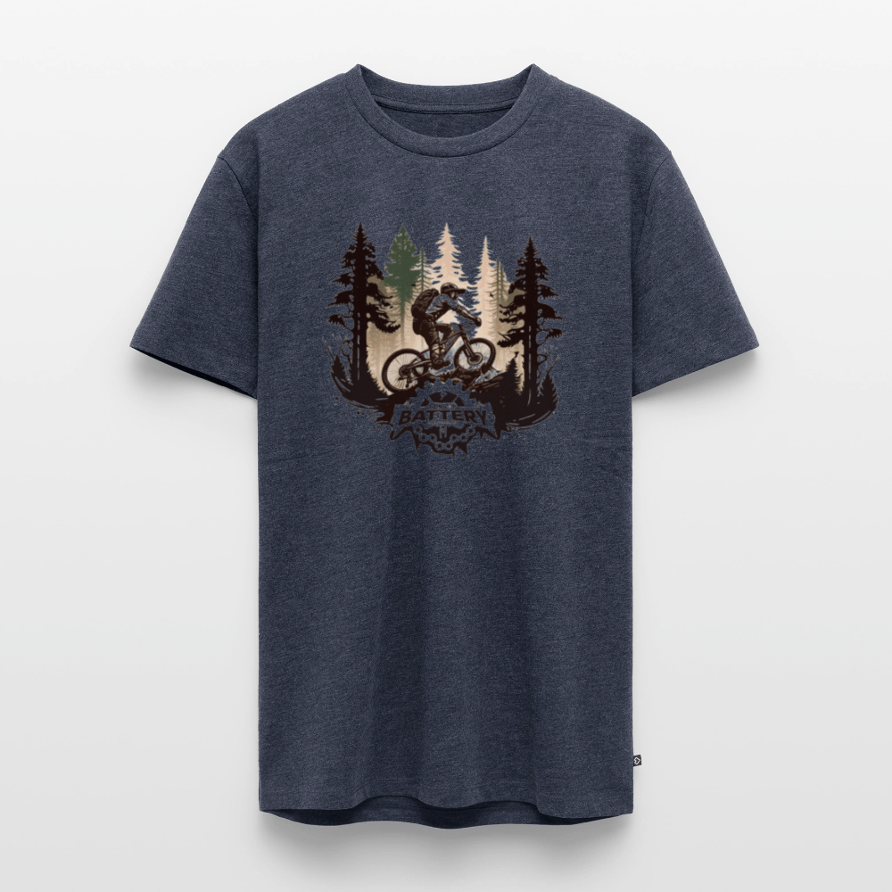 SPOD Männer Premium T-Shirt | Spreadshirt 812 Jeansblau / S Freedom Mountainbike White - Männer Premium T-Shirt E-Bike-Community