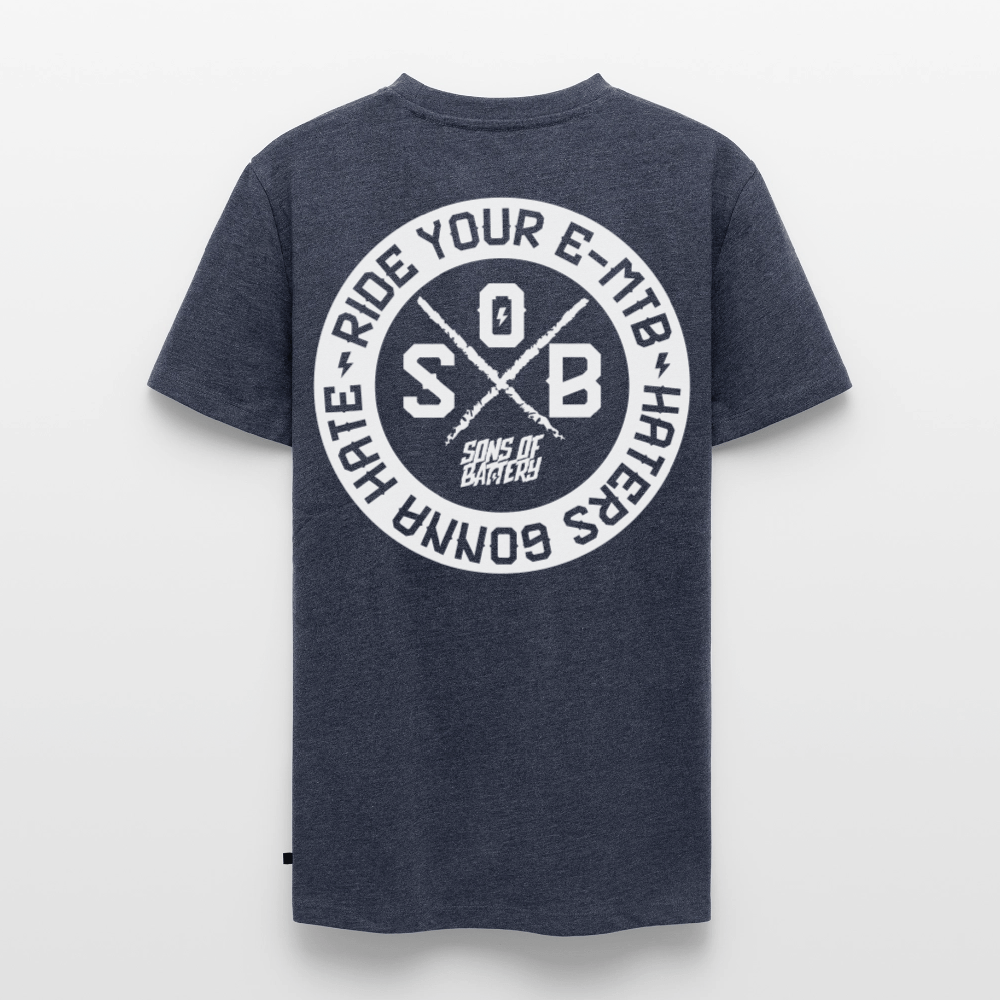 SPOD Männer Premium T-Shirt | Spreadshirt 812 Jeansblau / S "Haters" - SONS OF BATTERY - Männer Premium T-Shirt E-Bike-Community