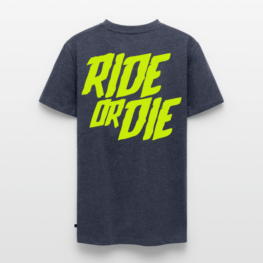 SPOD Männer Premium T-Shirt | Spreadshirt 812 Jeansblau / S Ride or Die - Neongelb - Männer Premium T-Shirt E-Bike-Community