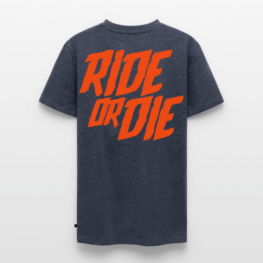 SPOD Männer Premium T-Shirt | Spreadshirt 812 Jeansblau / S Ride or Die - Neonorange - Männer Premium T-Shirt E-Bike-Community