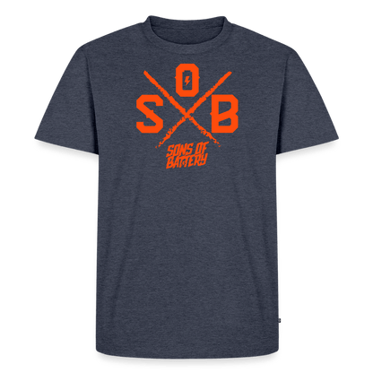 SPOD Männer Premium T-Shirt | Spreadshirt 812 Jeansblau / S SoB Cross - Neonorange Männer Premium T-Shirt E-Bike-Community