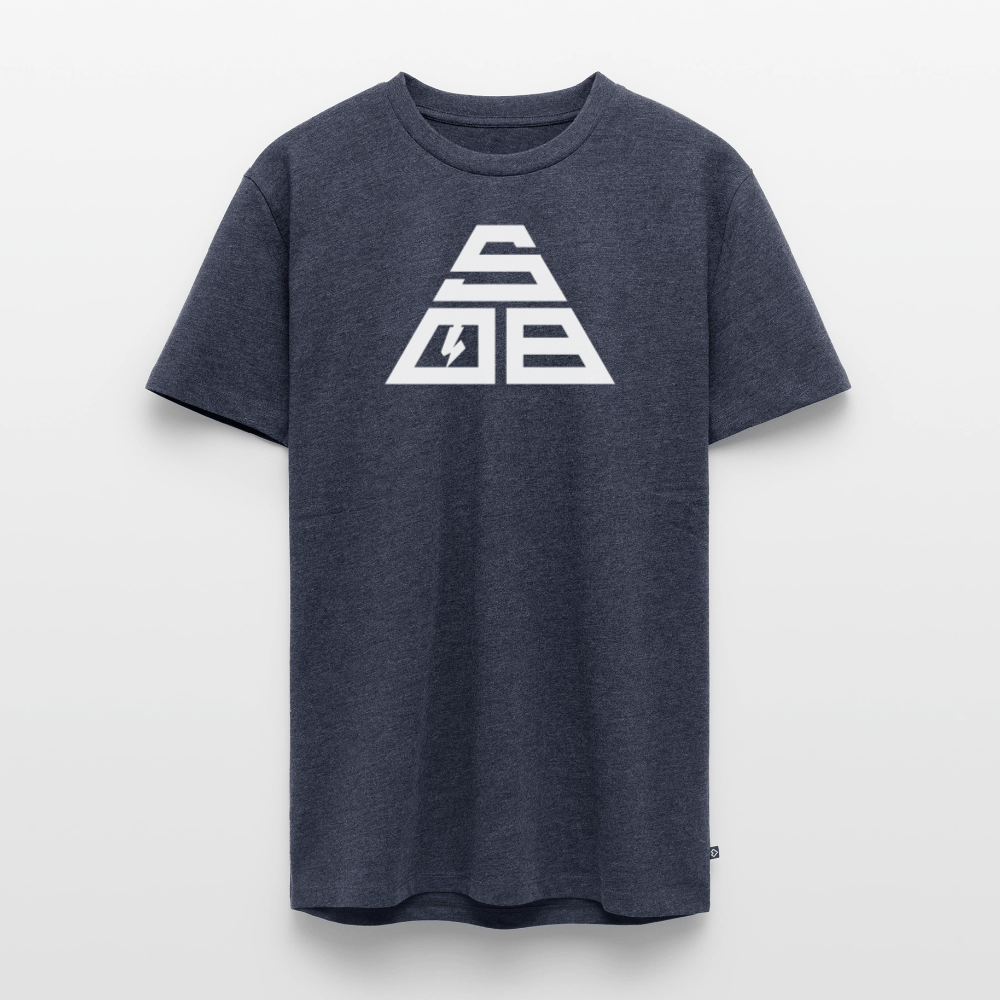 SPOD Männer Premium T-Shirt | Spreadshirt 812 Jeansblau / S Triangle - Männer Premium T-Shirt E-Bike-Community