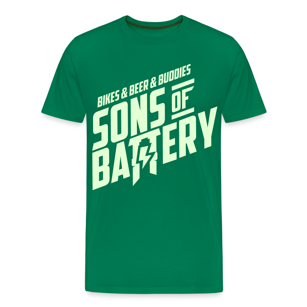SPOD Männer Premium T-Shirt | Spreadshirt 812 Kelly Green / S 3B's - Glow in the Dark -Männer Premium T-Shirt E-Bike-Community