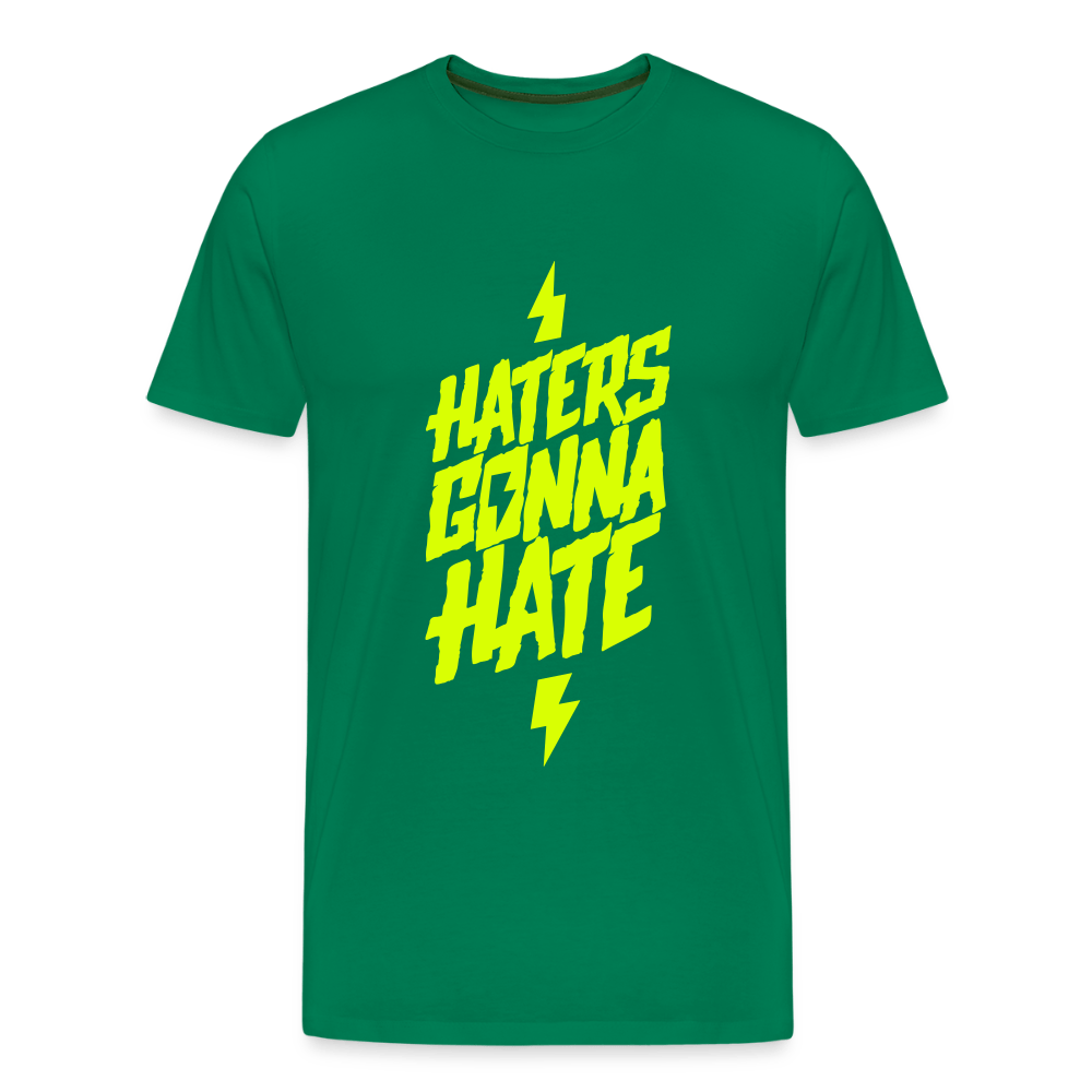 SPOD Männer Premium T-Shirt | Spreadshirt 812 Kelly Green / S Haters gonna Hate - Neongelb - Männer Premium T-Shirt E-Bike-Community